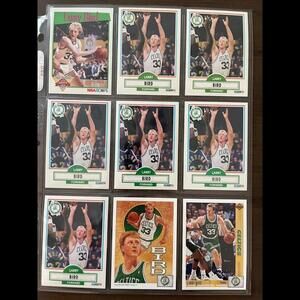 Larry Bird vintage sports cards collection (18) in excellent condition